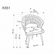 Samta krēsls ar apzeltītām kājām K-551, zaļš